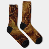 Earth Color Marble Pattern with Intricate Veins ソックス (右)