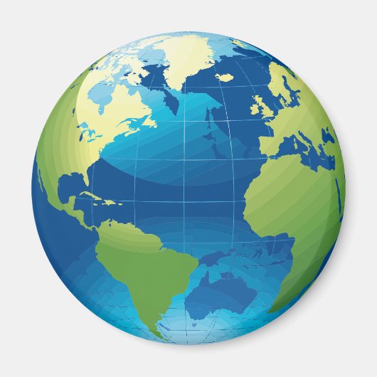 Earth continent globe magnet マグネット (正面)