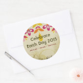 Earth Day 2015フローラ抽象芸術シール ラウンドシール (封筒)