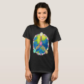 Earth Day 2022 Flowers Peace Sign  For Girls Boys Tシャツ (正面フル)