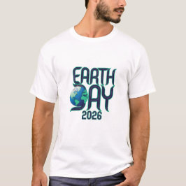 Earth Day 2026 | モダン・タイポグラフィ・エコデザイン Tシャツ