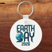 Earth Day 2026 | Modern Typography Eco Design キーホルダー (裏面)