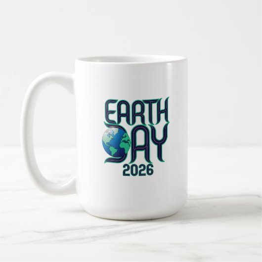 Earth Day 2026 | Modern Typography Eco Design コーヒーマグカップ (左)