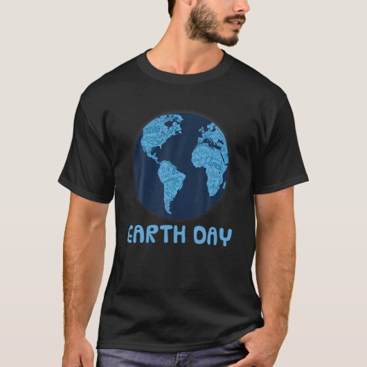 Earth Day Blue Earth Word Cloud Environmentalist G Tシャツ (正面)