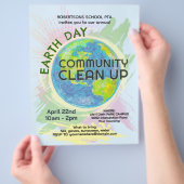 Earth Day Community Clean Up Poster Hand-Drawn チラシ (手)