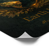 Earth Day Dark Botanical Wreath Nature Lover Gift ポスター (角)