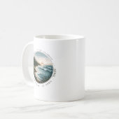 Earth Day Emblem – Nature Landscape Circle Design コーヒーマグカップ (正面左)