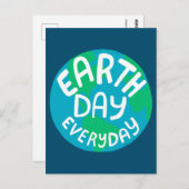 EARTH DAY EVERY DAYハンドレットプラネットグローブ ポストカード (正面/裏面)