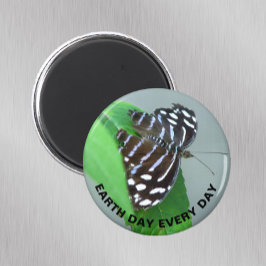 Earth Day Every Day Blue Wave Butterfly写真 マグネット