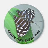 Earth Day Every Day Blue Wave Butterfly写真 マグネット (正面)