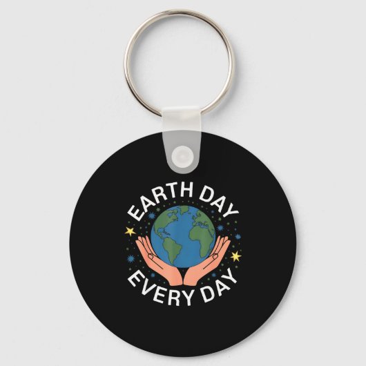 Earth Day Every Day Eco-friendly Nature Lover Desi キーホルダー (正面)