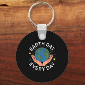 Earth Day Every Day Eco-friendly Nature Lover Desi キーホルダー (正面)