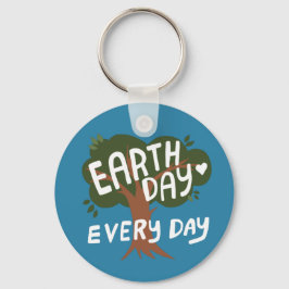 EARTH DAY EVERY DAY HANDLETTERED Tree キーホルダー