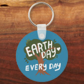 EARTH DAY EVERY DAY HANDLETTERED Tree キーホルダー (正面)