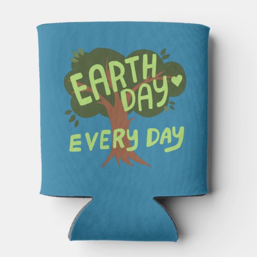 EARTH DAY EVERY DAY HANDLETTERED Tree 缶クーラー (裏面)