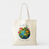 Earth Day Every Day Nature Planet Design トートバッグ (裏面)