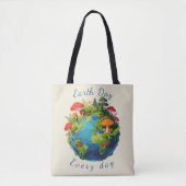 Earth Day Every Day Nature Planet Design トートバッグ (正面)