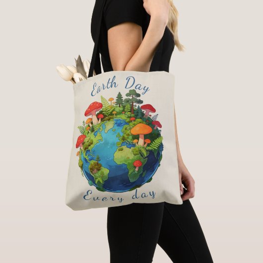 Earth Day Every Day Nature Planet Design トートバッグ (クローズアップ)