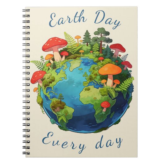 Earth Day Every Day Nature Planet Design ノートブック (正面)