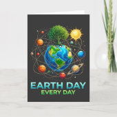Earth Day Every Day Planet Earth Solar System Tree カード (正面)