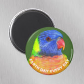 Earth Day Every Day Rainbow Lorikeet Parrot写真 マグネット