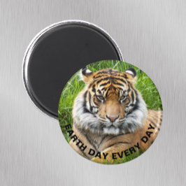 Earth Day Every Day Sumatran Tiger写真 マグネット