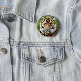 Earth Day Every Day Sumatran Tiger写真 缶バッジ