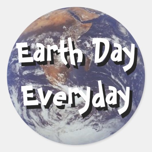 Earth Day Everydayステッカー ラウンドシール (正面)