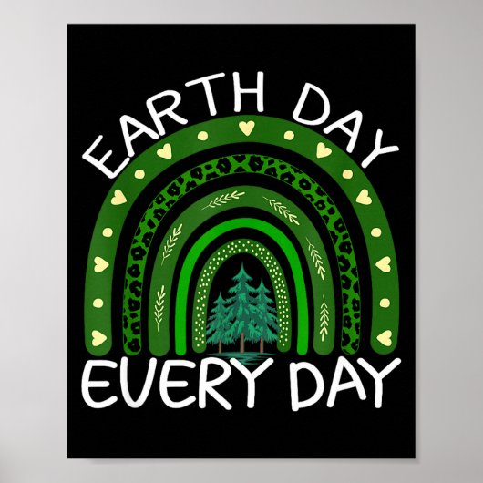 Earth Day Everyday Rainbow Design Earth Day ポスター (正面)
