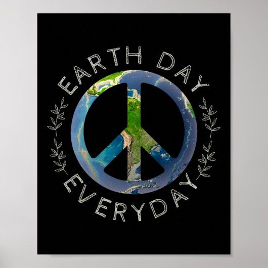 Earth Day Everyday - World Global Peace On Earth S ポスター (正面)