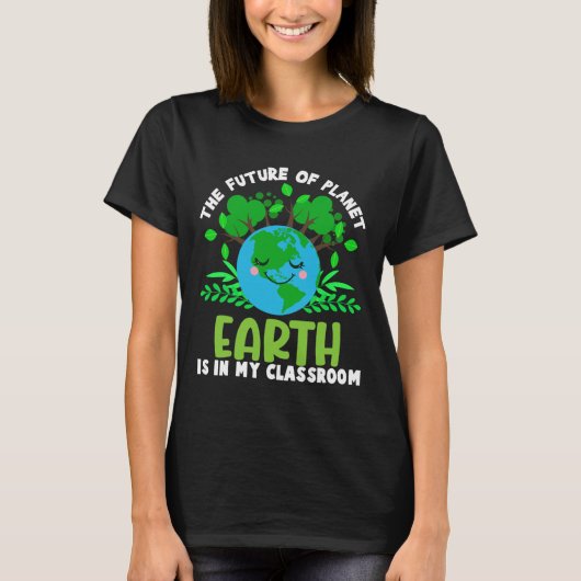 Earth Day Future Clroomおもしろい先生- Earth Smi Tシャツ (正面)