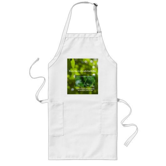 Earth Day Gift 🌸 Glowing leaves |Apron ロングエプロン (正面)