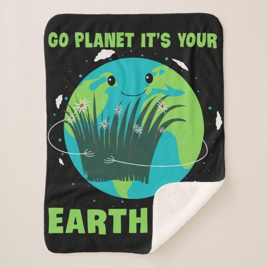 Earth Day: Go Planet It's Your Earth Day シェルパブランケット (正面)
