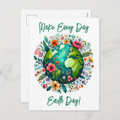 Earth Day Greetingカード シーズンポストカード (正面/裏面)
