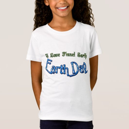 EARTH DAY I Love Planet Earth Kidsのエコシャツ Tシャツ (正面)