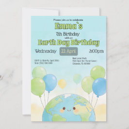 Earth Day Kids Birthday 招待状
