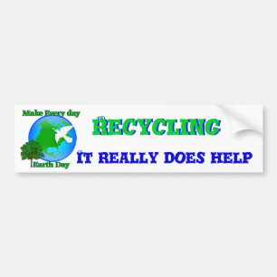 Earth day Make Every Day Earth Day 3Dグラフィック バンパーステッカー