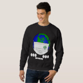 Earth Day Morse S.O.S Code Planet Face Mask Plant  スウェットシャツ (正面フル)