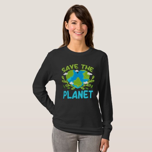 Earth Day Planet Vegan Animals Environment Generic Tシャツ (正面フル)