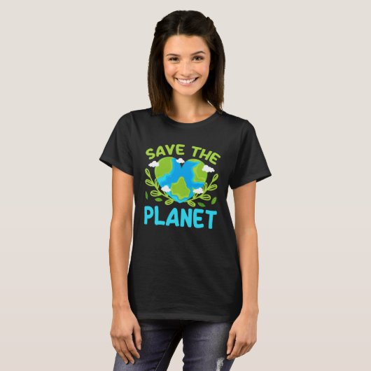 Earth Day Planet Vegan Animals Environment Generic Tシャツ (正面フル)