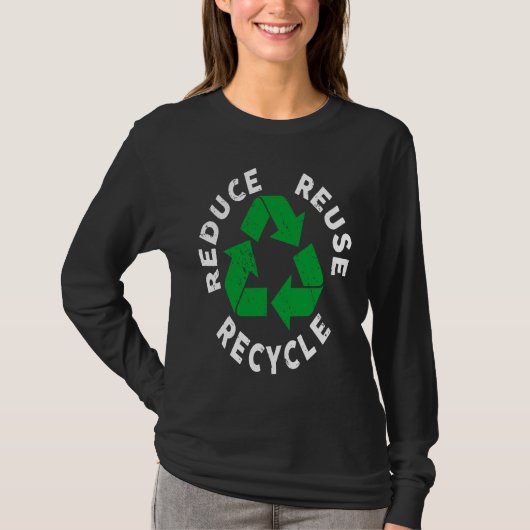 Earth Day Reduce Reuse Recycle Awesome Recycling Tシャツ (正面)