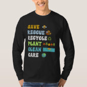 Earth Day Save Bees Rescue Animals Recycle Plastic Tシャツ (正面)