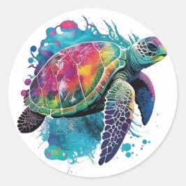 Earth Day, Save Our Sea Turtles Marine Life  ラウンドシール