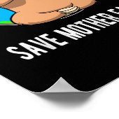 Earth Day Shirt - Mother 救 Earth Dabbing Sloth ポスター (角)