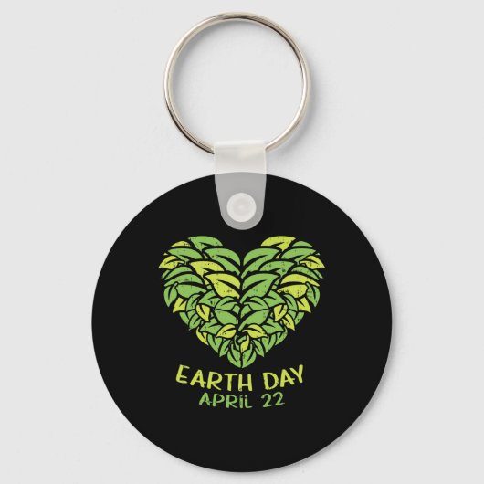 Earth Day Shirt Pro環境ハート植物リーフA キーホルダー (正面)