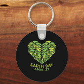 Earth Day Shirt Pro環境ハート植物リーフA キーホルダー (正面)