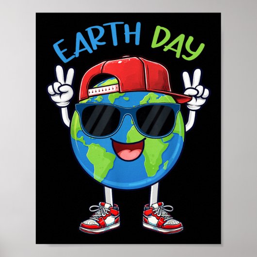 Earth Day Shirts Kids Boys Toddler 55th Anniversar ポスター (正面)