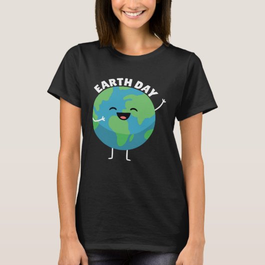 Earth Day Smiling Planet Mother Earth Nature Tシャツ (正面)