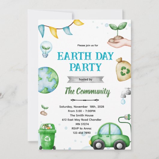 Earth day theme invitation 招待状 (正面)