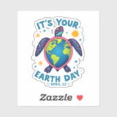 Earth Day Turtle Design April 22 For Nature Lovers シール (シート)